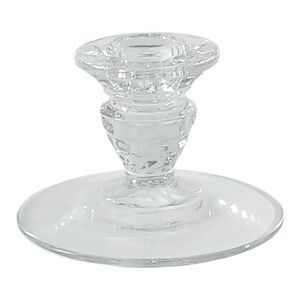 Clear Glass Pillar Candle Holder - Classic Rounded Design Fostoria American